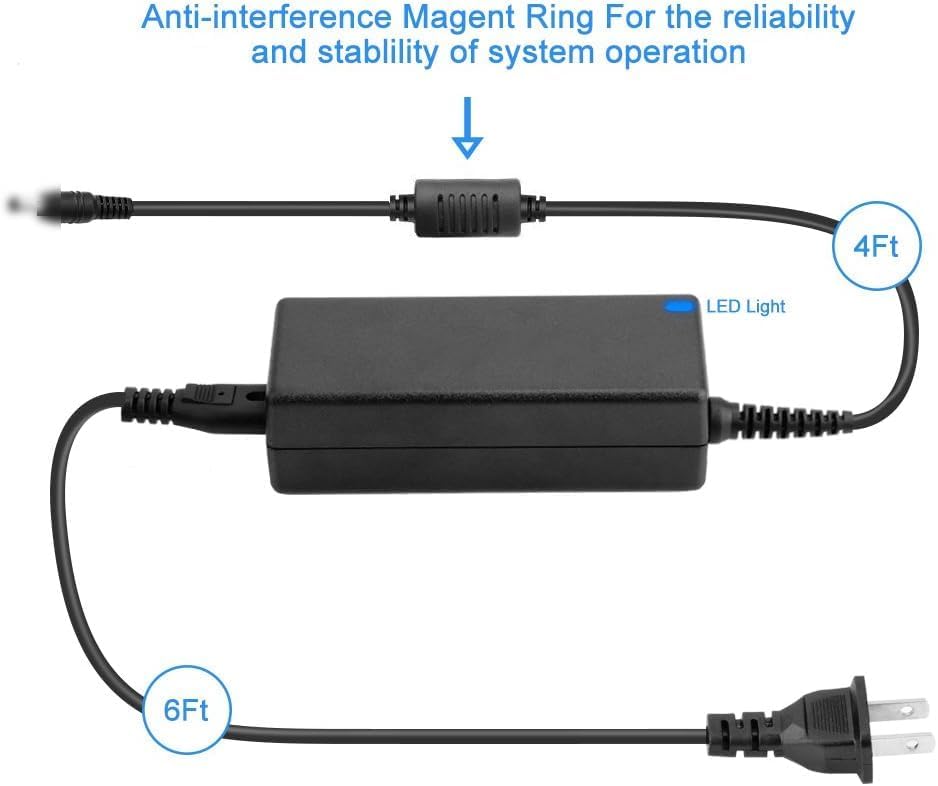 Yustda AC/DC Adapter for MARBERO 167Wh Portable Power Station, 45000mAh Solar Generators Power Supply Cord Charger