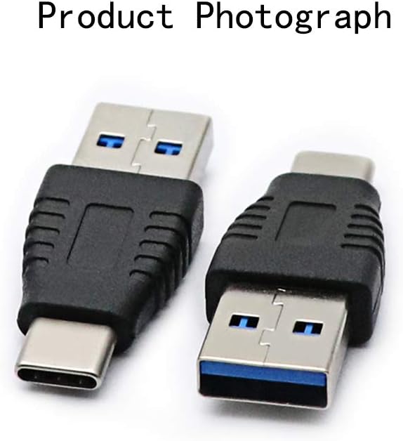 Type-C Male to USB3.0 Male Adapter，USB C to USB A 5G 3A Converter, USB 3.1 AM to CM Support Data Synchronization and Charging, Suitable for Mobile Phones, Computers,2-Pack