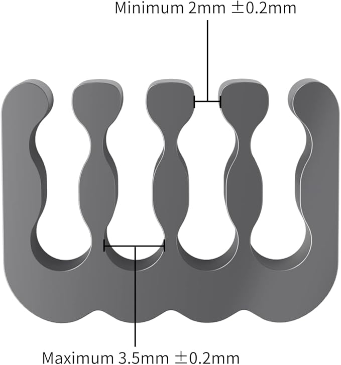 SIRLYR PSU Cable Combs,Pearlescent Paint Computer Wire Organizer,Extension Cables Comb for PC Cable Management 20 Pieces Set = 24 pin x 4, 8 pin x 16 for 3 mm/0.11In up to 3.5 mm/0.13 in Metal Gray