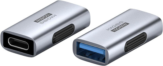 Hagibis USB 3.2 Adapter 2 Pack, USB C Female to USB A Female Connector OTG Adapter 10Gbps 60W Cable Extender for Laptops Charger PC Car Mouse Keyboard (ZJTN01)