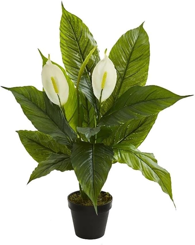 Nearly Natural 26” Spathiphyllum Artificial (Real Touch) Silk Plants Green