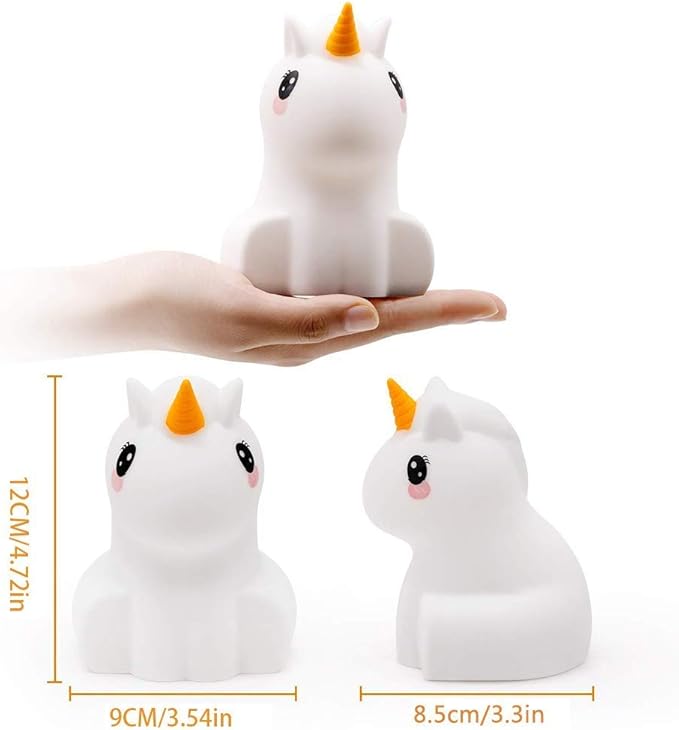 Night Light for Kids Silicone Unicorn Night Light 9 Colors Baby Light Bedside Lamp Rechargeable Remote LED Children Night Light for Toddlers/Boys/Girls/Adults/Bedroom/Bathroom/Outdoor