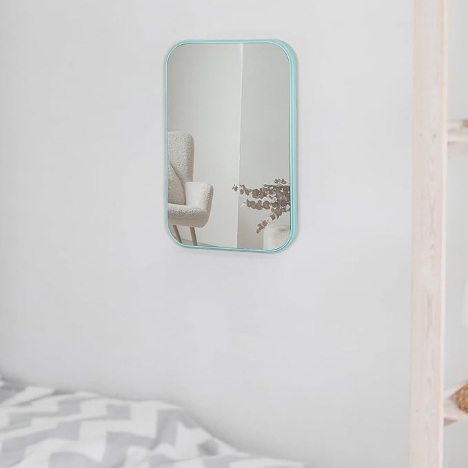 10Pcs Table Desk Vanity Makeup Mirror, 8-Inch Simple Portable Travel Mirror with Stand, Standing and Wall Hanging Dual-use Blue