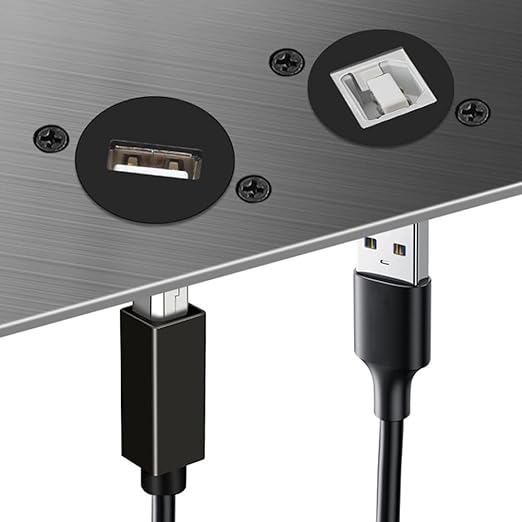 5PCS Panel Mount USB B to USB A Connector for Printer, D Type Female USB 2.0 Scanner Converter Adapter for HP, Canon, Dell, Epson, Lexmark, Xerox and More