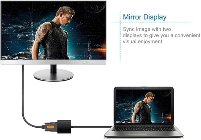 USB to VGA Adapter for Monitor, VGA to USB 3.0/2.0 Converter 1080P Multi-Display Video Cable for Laptop Desktop PC to Monitors, Projector, TV. (Not for Chromebook)