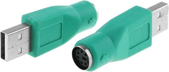 RLECS USB to PS2 Adapter 2PCS Green PS/2 Female to USB Male Converter Adapter for Mouse and Keyboard