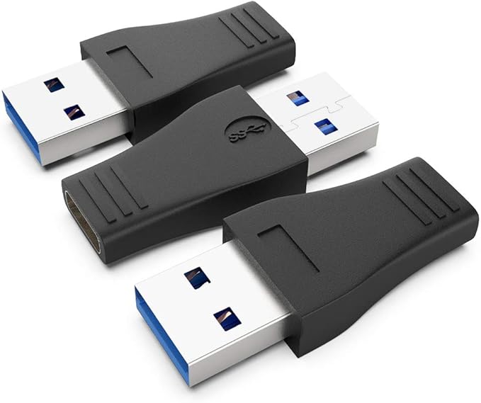 USB 3.0 to USB C Adapter 3 Pack, Type C Female to A Male Charger Converter for Apple Watch Ultra iWatch 8 7,iPhone 15 14 13 12 Pro Max Plus, Airpods, iPad Air Mini,Car,Samsung Galaxy S23 S24