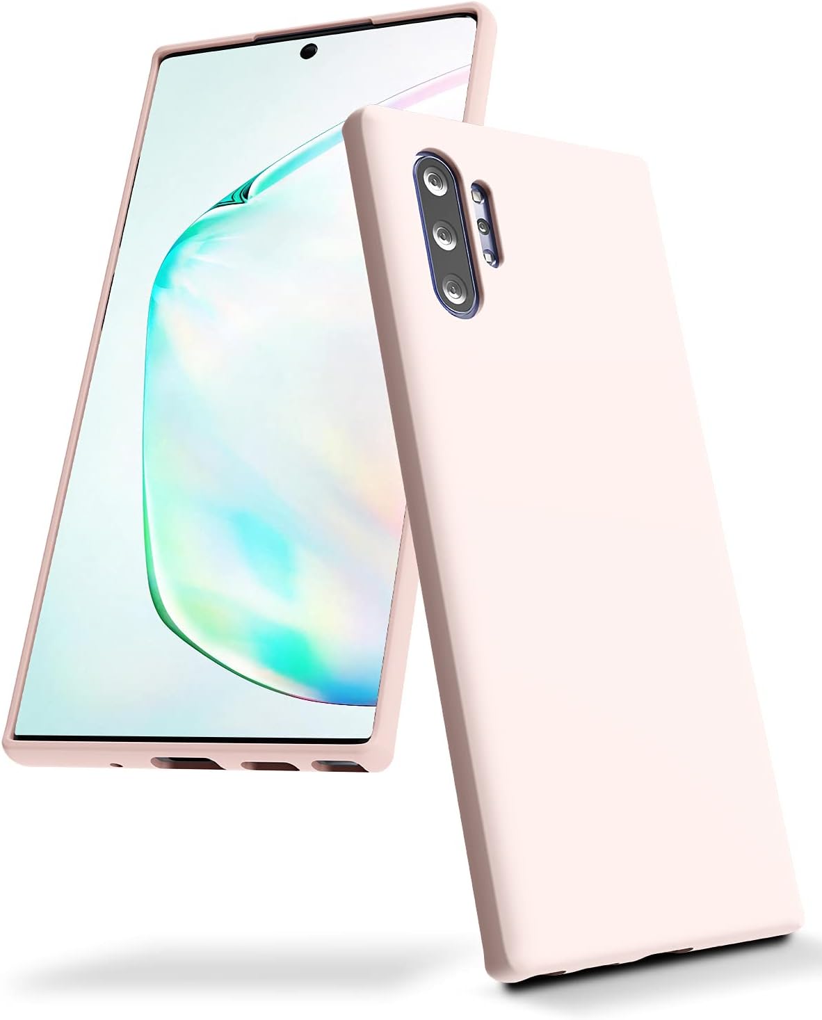 GOOSPERY Liquid Silicone Case for Galaxy Note 10 Plus (2019), Silky-Soft Touch Full Body Protection, Pink Sand