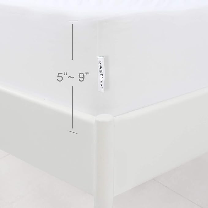 Box Spring Cover Full Size with Smooth and Elastic Woven Material, Alternates for Bed Skirt, Wrinkle & Fading Resistant, Washable, Dustproof, White