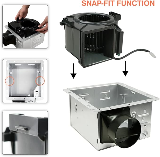 BV Bathroom Exhaust Fan 110CFM - Bathroom Fan 1.2 Sones, 4" Duct Collar, Rooms Up to 110 Sq. Ft.| Energy-Saving Ventilation Fan - No Attic Access & Ultra-Quiet | Energy Star, HVI 2100 & UL Certified