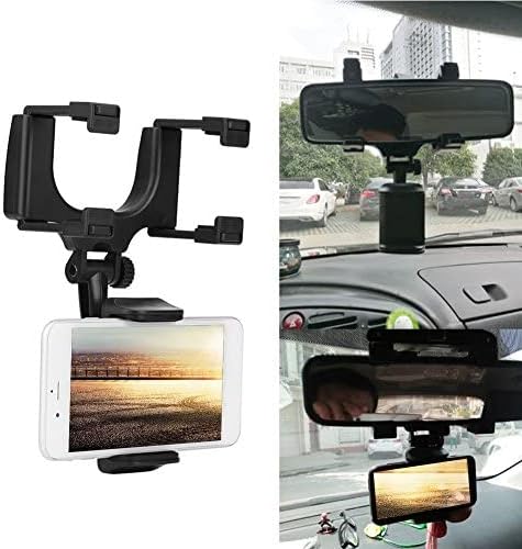 Keenso Rearview Mirror Mount Grip Clip, 360° Phone Holder Stand for Cell Phone & GPS