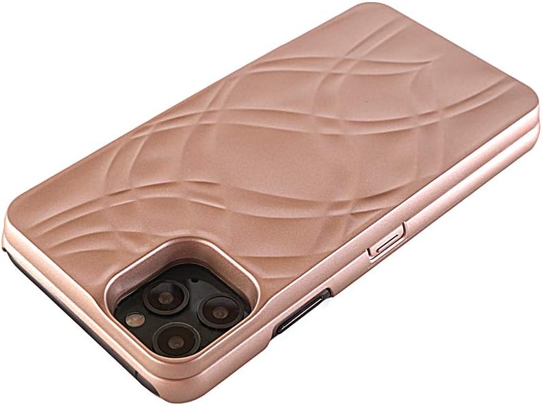 Hidden Back Mirror Wallet Case for iPhone 11 Pro Max (2019) 6.5 inch with Stand Feature and Card Holder (Rose Gold)