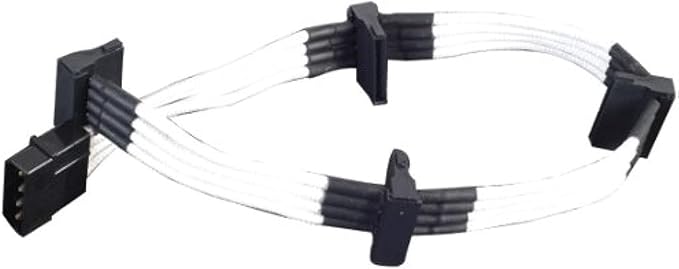 Silverstone Technology Sleeved Extension Power Supply Cable with 1 x 4-Pin to 4 x SATA Connectors (PP07-BTSW)