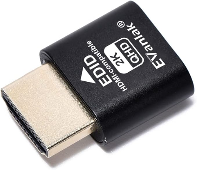 EVanlak HDMI Dummy Plug Headless Ghost Display Emulator Premium Aluminum PC（Fit Headless-1920x1080 New 3RD@60Hz）-1pack