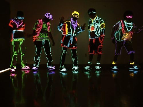 7 Pack 9ft Neon Light El Wire w/Battery Pack (Green, Blue, Red, Orange, Purple, White, Pink)