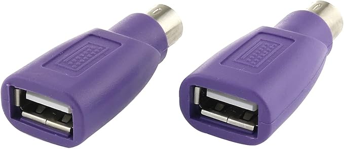 DGZZI USB to PS2 Adapter 2PCS Purple USB Female to PS/2 Male Converter Adapter for Mouse and Keyboard