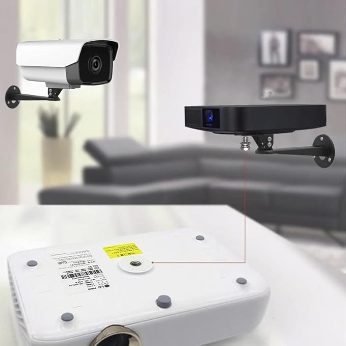 Drsn Mini Projector Wall Mount, 360 Rotation, Adjustable Angle, 6.6 lbs Load Capacity, Black