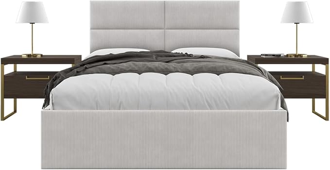 Vänt Upholstered Wall Panels - Queen/Full Size Wall Mounted Headboards - Ribbed Stone - Set of 4 Panels (Each Individual Panel 30"x11.5")