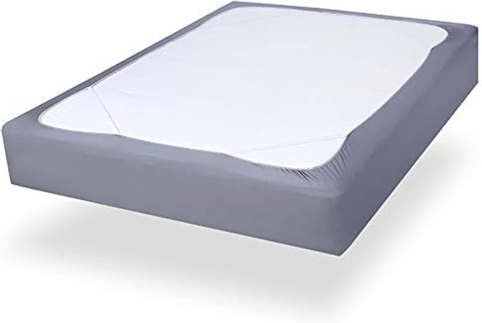 Box Spring Cover Queen Size, Alternates for Bed Skirt, Smooth and Elastic Woven Material Wrap Around 4 Sides of The Box Spring, Wrinkle & Fading Resistant, Washable, Dustproof, Gray