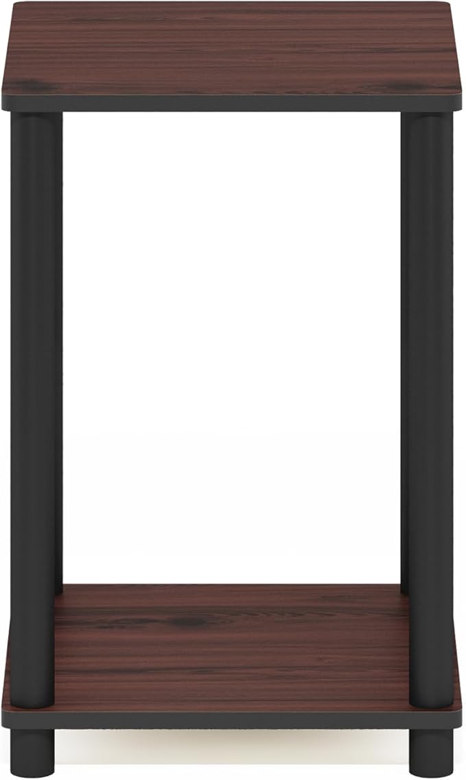 Furinno Turn-N-Tube End Table, Dark Cherry/Black , 1-Pack
