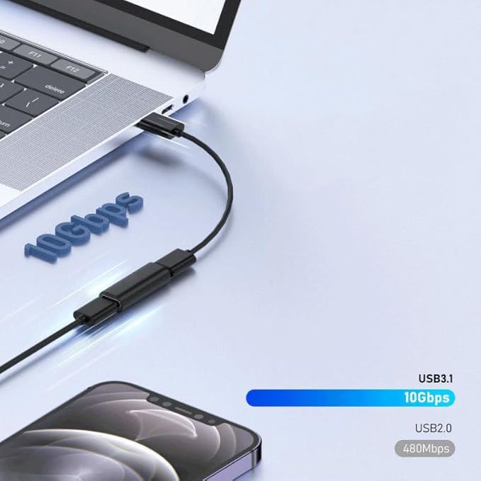 Accessonico USB C Female to Female Coupler, 2Pack USB 3.1 Type C Adapter Extension Connector for Connecting 2 USB-C Cables, Compatible Supports Fast Charging Data Transfer