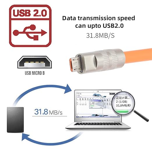NFHK USB-A Type A to USB Micro 5Pin Liquid Silicone Ultra Soft Power USB2.0 Data Cable Fast Charge for Laptop Tablet Phone 100CM