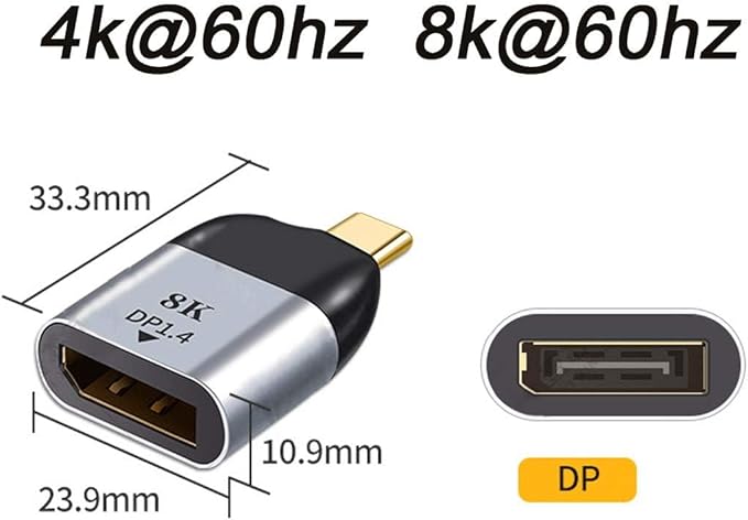 Chenyang USB C to DisplayPort Adapter Cable USB Type C to DP Display Port Converter 4K 60hz for Tablet Phone Laptop