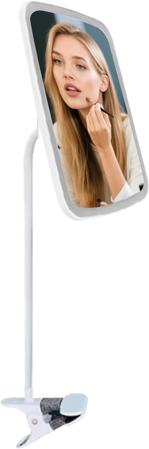 Clip on Mirror, Multi-Functional Portable Square Makeup Vanity Mirror with Lights Rechargeable for Makeup and Skincare