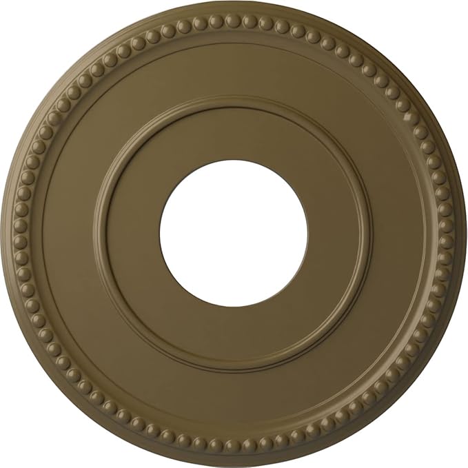 Ekena Millwork CM12BRMMF 12 1/2"OD X 3 7/8"ID X 3/4"P Bradford Ceiling Medallion Fits Canopies Up to 6 5/8", Mississippi Mud