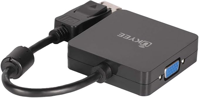 DisplayPort to HDMI VGA DVI Adapter, 3-in-1 Converter, 1080P@60Hz, Male to Female, Black