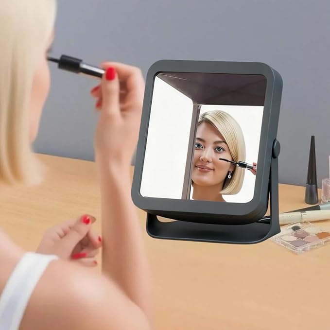 Non-Reversing Mirror with Authentic Image Reflection - Inverted Mirror for Clear, Accurate Makeup & Grooming, Desktop Vanity Essential