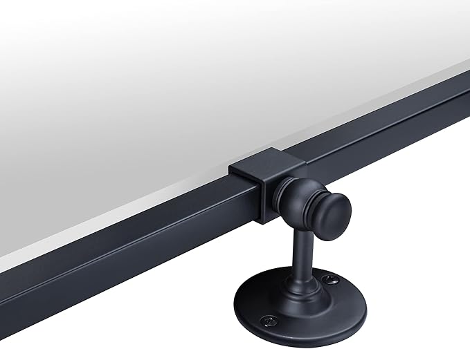 TEHOME 20x30'' Pivot Tilting Bathroom Vanty Mirror Rectangle Black Metal Framed Beveled Wall Mirror