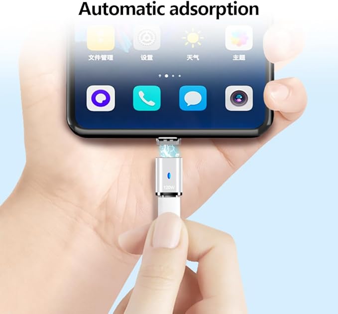 USB C Magnetic Adapter 2 Pack, USB2.0 Type C Straight Connector 5Pin with PD 120W Charge and 480Mbps Data Transfer, Compatible for MacBook Pro/Air iPad Pro and More USB C Devices, Silver
