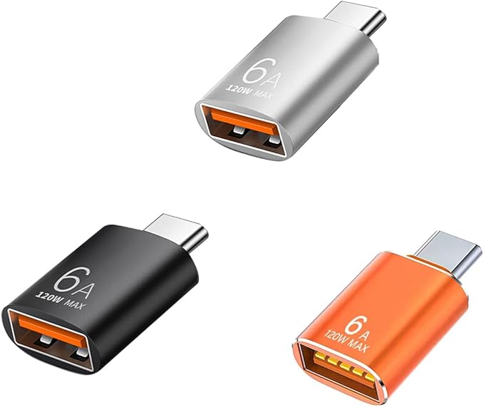 Pastall 10 Pack 10Gbps/120W USB C to USB3.1 Adapter, Silver Type C Male to USB Female Adapter for Smartphone, PC, Laptop, Tablet, Keyboard etc.