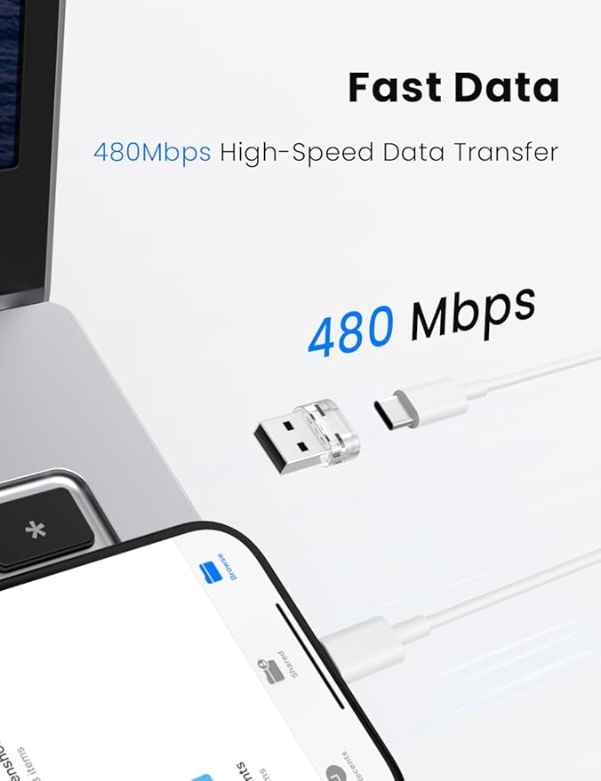MOSWAG USB to USB-C Adapter, USB-C Female to USB Male Adapter, Compatible with Apple Watch Ultra, Apple Watch, iPhone 17/16/Pro/Max/Plus, iPad, Samsung Galaxy S25/S24, Car, Laptop, Charger, Quest Link