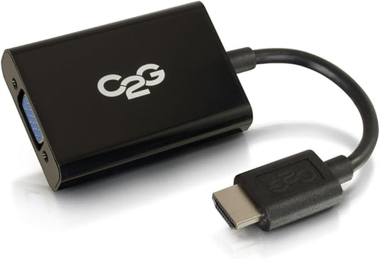 C2G VGA to HDMI, HDMI Adapter, Stereo Audio Adapter, Black, Cables to Go 41351