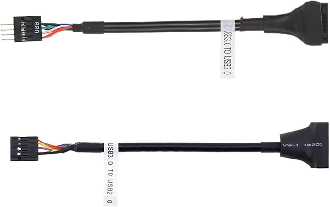 cablecc 2pcs USB 2.0 9Pin to USB 3.0 20pin Housing Header Female Cable Reversible for Motherboard