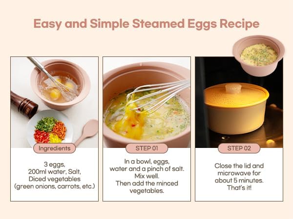 Microwave Silicone Steamer for Baby Food, Made In Korea, Oven & Dishwasher Safe to 482°F, Easy Clean, Microwave Pot with Handle & Lid, 100% Food Grade Steamer Bowl (Terracotta Rose, 27.1oz (800ml))