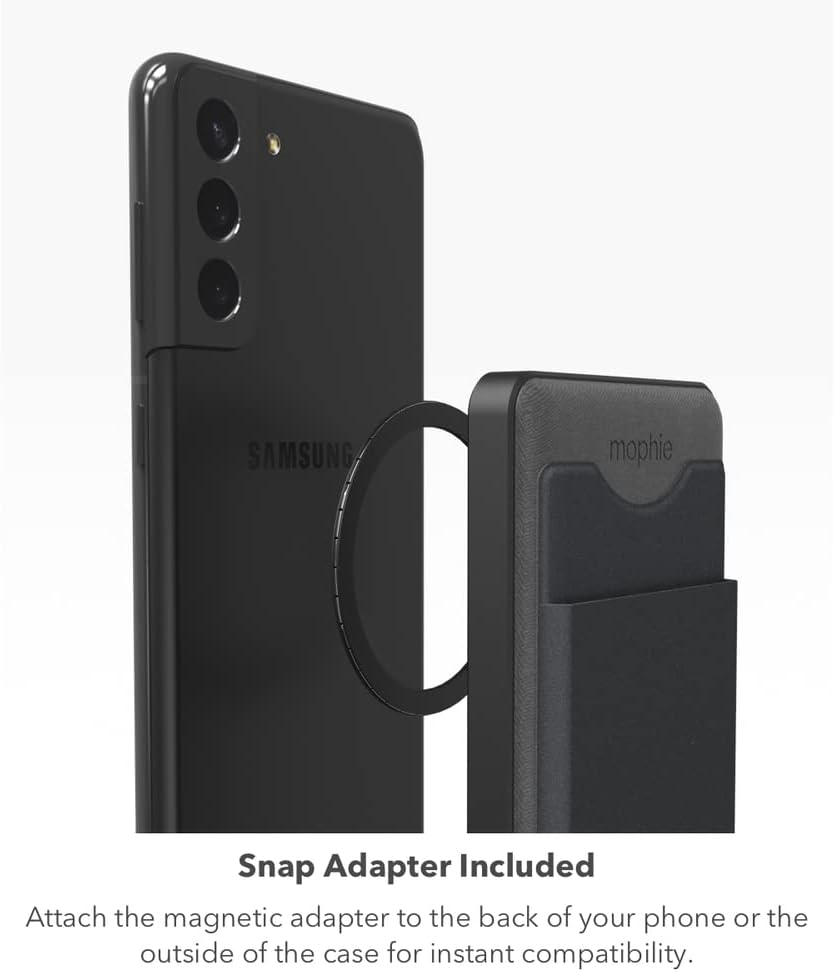mophie Snap+ Juice Pack Mini with Wallet, Wireless Portable Magnetic Charger with 5000mAh Internal Battery, Compatible