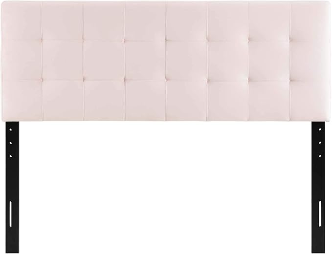 Modway Lily Queen Biscuit Tufted Performance Velvet Headboard, Pink