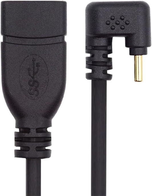 xiwai 90 Degree USB-C Type-C USB 3.1 Male to USB 3.0-A Female Adapter 10Gbps OTG Data Power Cable 30cm Opposite U Shape Back Angled