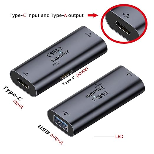 cablecc Active Repeater USB 3.0 Adapter Type-C Female Host to Type-A Female Device Extender with Chipset for Camera Printer Computer