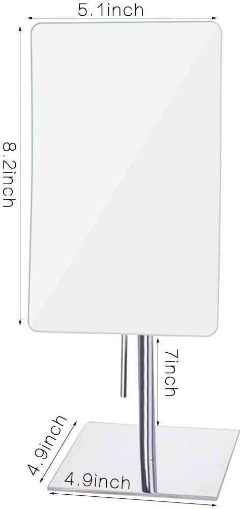 Mirror Image 82243 Minimalist Rectangular Vanity Mirror, 3X Magnification, Chrome