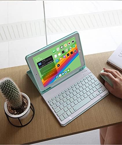 ZGSENLAN Keyboard Case for Galaxy Tab S7+/S7 FE/S8+/S9+/S9 FE+ 12.4", Magnetic Detachable Bluetooth Keyboard, Dark Green