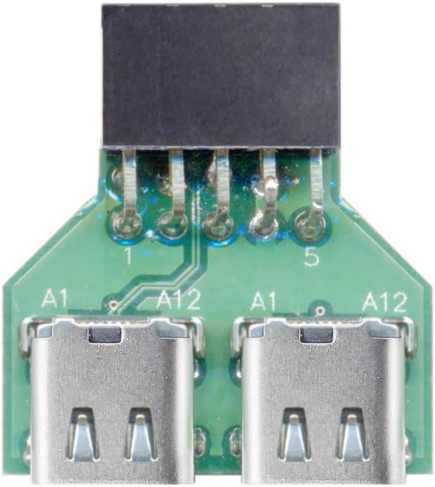CY Adapter Dual Ports USB 3.1 Type C USB-C Female to USB 2.0 Motherboard 9pin 10pin Header Adapter PCBA 480Mbps