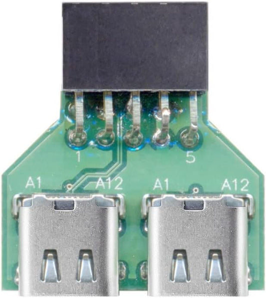 CY Adapter Dual Ports USB 3.1 Type C USB-C Female to USB 2.0 Motherboard 9pin 10pin Header Adapter PCBA 480Mbps