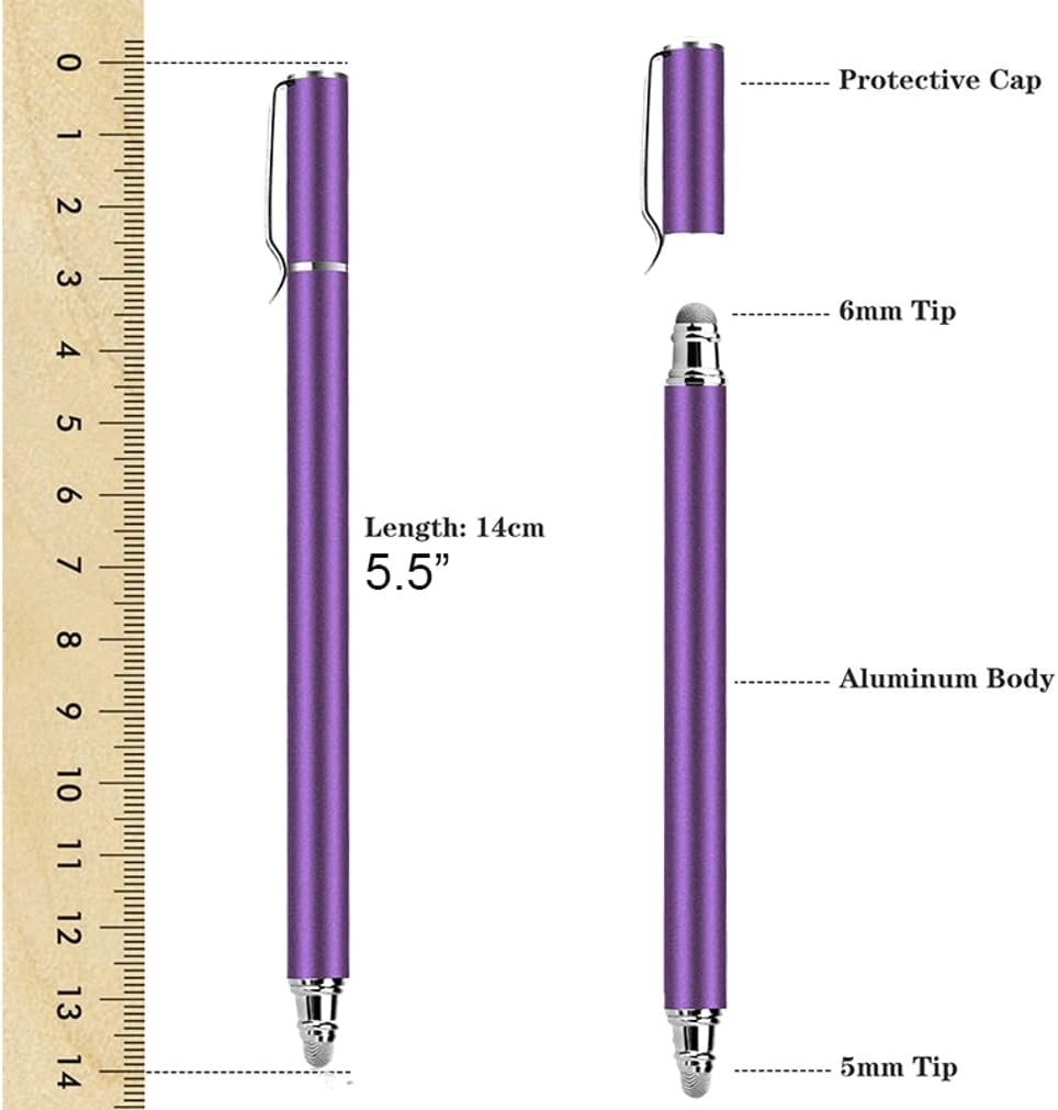 Fonus Purple Stylus M9X for Galaxy A03s A13 A14 A23 A53 A54 5G Phones - Lightweight Touch Screen Pen Aluminum Fiber Tip