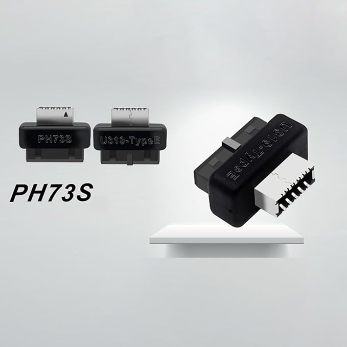 USB 3.0 19-Pin to Type-E Motherboard Header Adapter, Internal Connector for PC Mainboard, Black