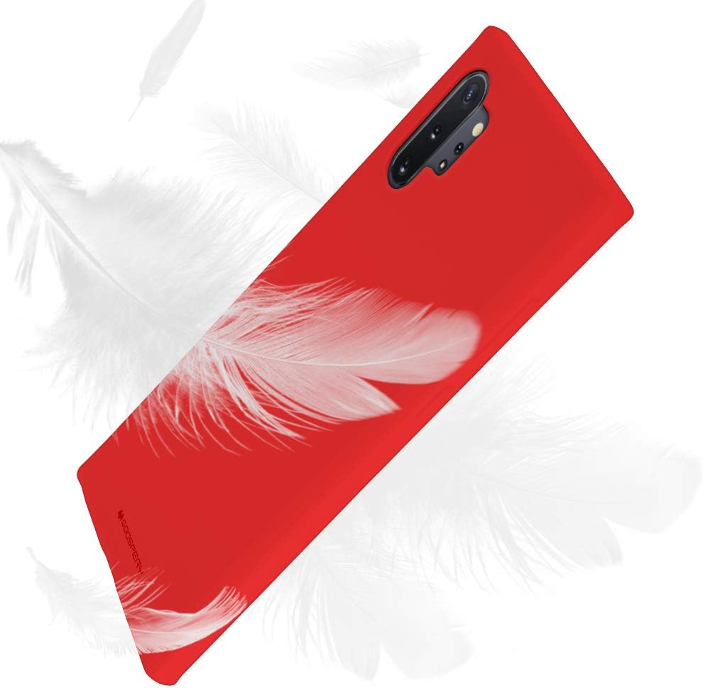GOOSPERY Jelly Case for Samsung Galaxy Note 10 Plus (2019) - Soft Feeling Silky Slim Bumper Cover (Red)
