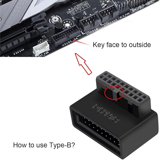 chenyang 2 Pack USB 3.0 Front Panel Header 19/20Pin Male to Female 90 Degree Angled Mainboard Header Gender Changer Connector Adapter Overmold Type